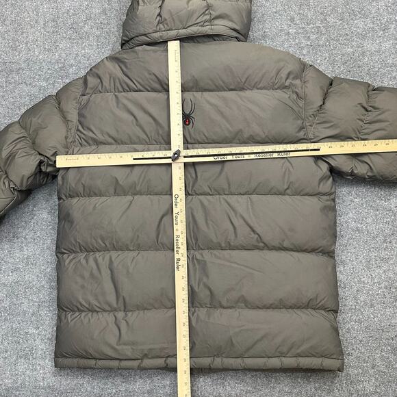 SPYDER XSCAP Ski 700 Puffer Down Fill Gray Hood Jacket Winter Cold Coat Men's XL - Picture 10 of 12
